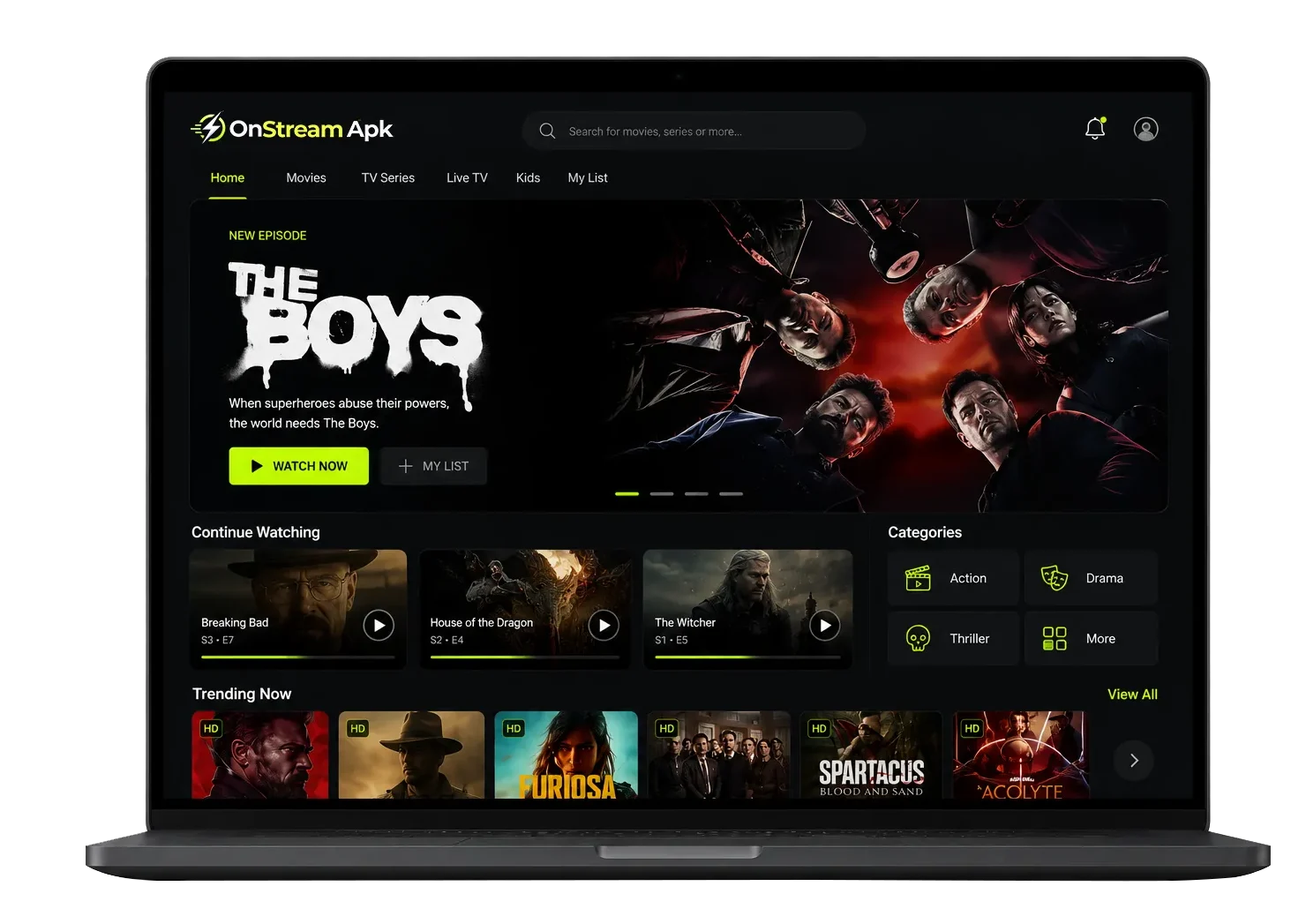 OnStream for PC Hero Section